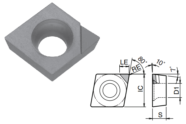 Lưỡi dao tiện PCD CCGW060204SE-KPD001