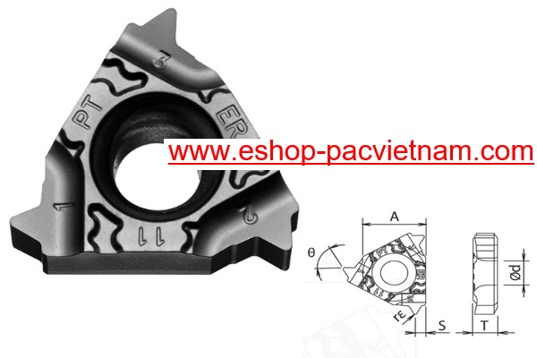Lưỡi dao tiện ren ngoài 16ERG60-TF